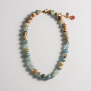 Mademoiselle Jules AURA NECKLACE Aquamarine Stone Bead Necklace